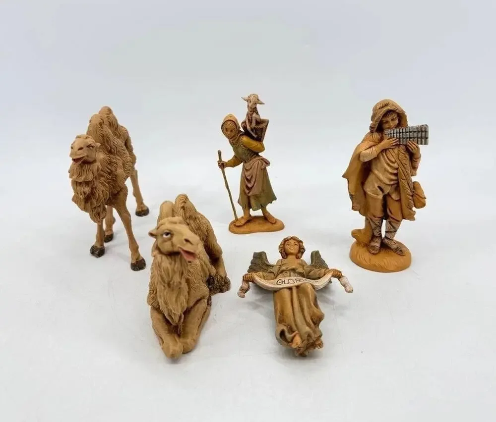 Vintage Fontanini 1987 Nativity Rubber Figures Camel Angel Italy 1 lb